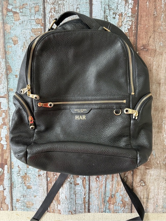 Henri Bendel Black Soft Pebbled Leather Backpack with Gold Hardware #Luxury main image 7